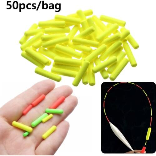 50Pcs Light Weight Cylinder Foam Floats Ball Oval Floats Beads Indicator Fish Beans Rig Material Carp Outdoor Fishing Tools