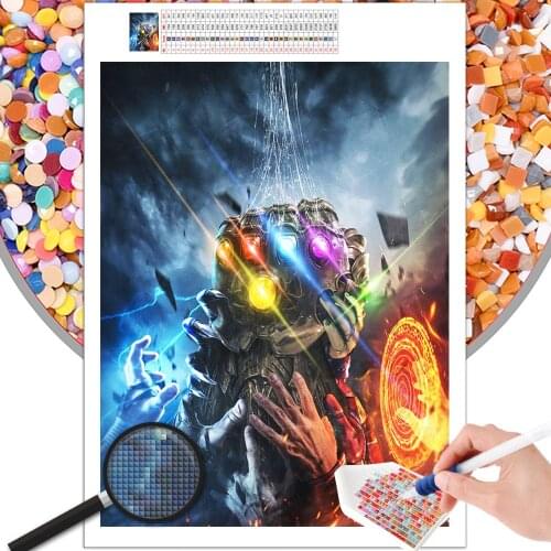 Diamond Painting Marvel Avengers Infinite Gloves Cartoon Theme Embroidery 5D DIY Square Round Photo Cross Stitch Mosaic Kit