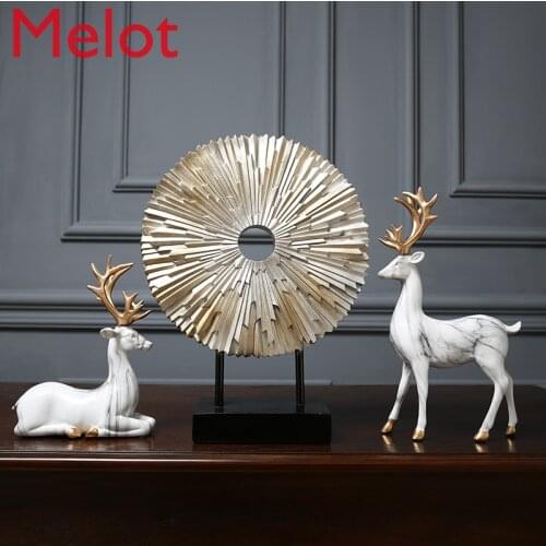 American luxury decoration living room porch model room soft decoration European creative TV cabinet lucky deer decoration