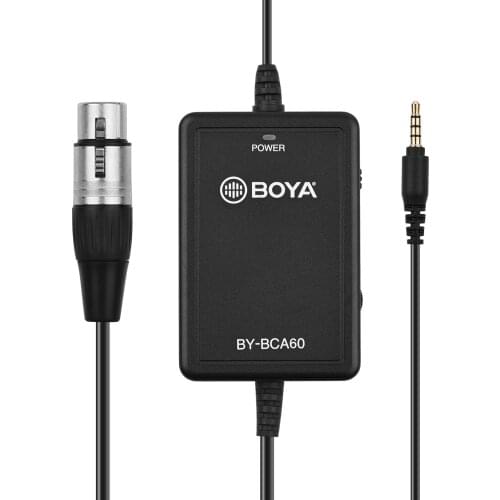 BY-BCA60 6M/20FT Ultra Long Microphone Cable XLR to 3.5mm TRRS Connector Supports Volume Gain Control 48V Phantom Power