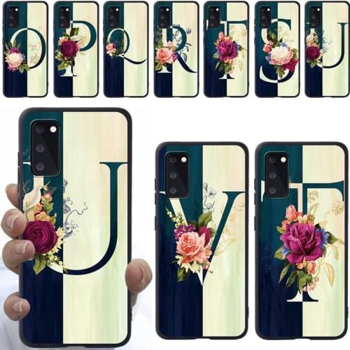 Phone Case for Samsung S8 S9 S10 / S10 Plus Samsung S20/S20 Plus Initial Name Pattern Soft TPU Silicone Back Cover