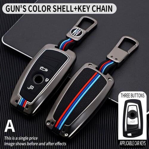 Galvanized Alloy Car Smart Key Fob Case SKin Cover for BMW 3 4 5 Series 320i 530i 550i F20 F21 F30 F31 F25 F01 F02 Car Key Case