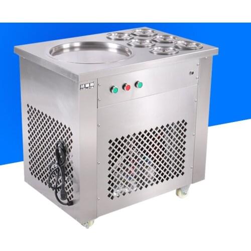 220V Power-saving Fried Ice Cream Machine with Six Refrigerated Bucket Fried Ice Shavings/Fried Yogurt Machine