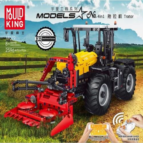 Mold king17019 Engineering Series Mechanical Tractor 4 in 1 Remote Control Electric App Assembly Building Block Toy Model