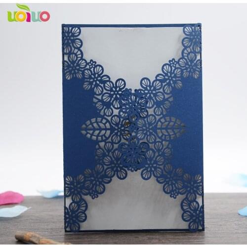 Hot sell silver color laser cut wedding invitation card and envelops