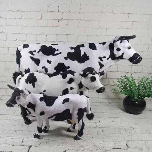 Simulation cute cattle model polyethylene&furs dairy cow model home decoration props ,model gift d633