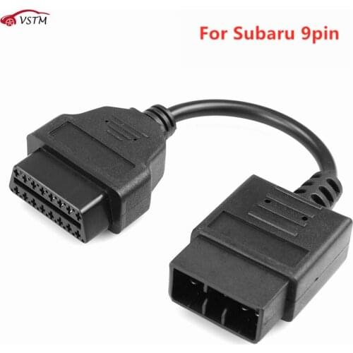 For Su-baru 9pin cable OBD1 to obd2 16 pin lead diagnostic interface cable 9 pin OBDII extension cord lead OBD 2 Hot Sales