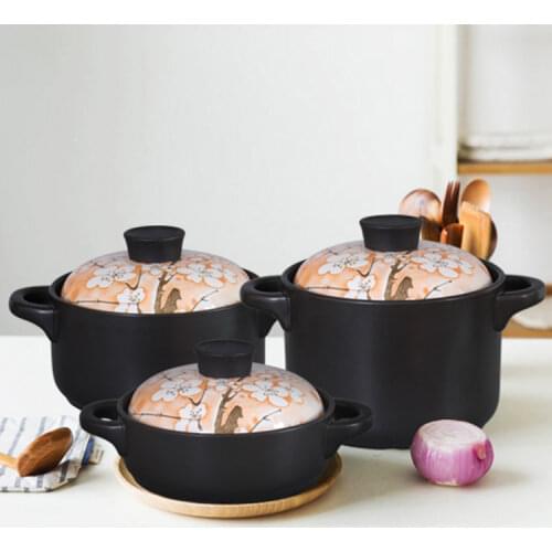 Casserole stew household soup rice ceramic pan gas cooker high temperature earthenware cooking pot saucepan saucepot