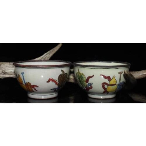 Collection Chinese red copper enamel ‬ Lang Cai pair bowl