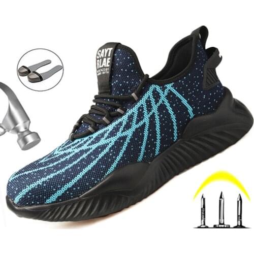 Lightweight Work Safety Boots Steel Toe Work Shoes Men Safety Shoes Mens Boots Working Shoes Boots Puncture-Proof Work Sneakers