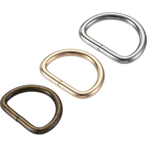Uxcell Metal D Ring 27mm D-Rings Buckle, Silver Tone Gold Tone Bronze Tone(Total 30pcs)