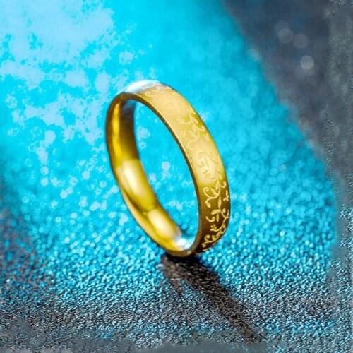 2021 Fashion Gift 4MM Womens Gold-Color Ring Trendy Zircon Stone Mens Round Engagement Wedding Jewelry For Couples