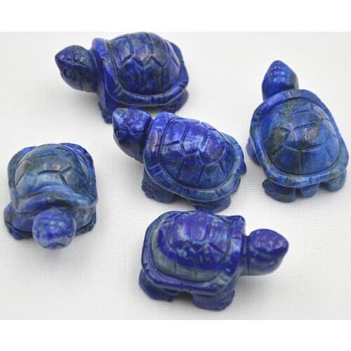 Natural Lapis Lazuli Crystal Quartz Tortoise Animal Healing Stone Carving Home Decor Aquarium Crafts Aquarium Decor