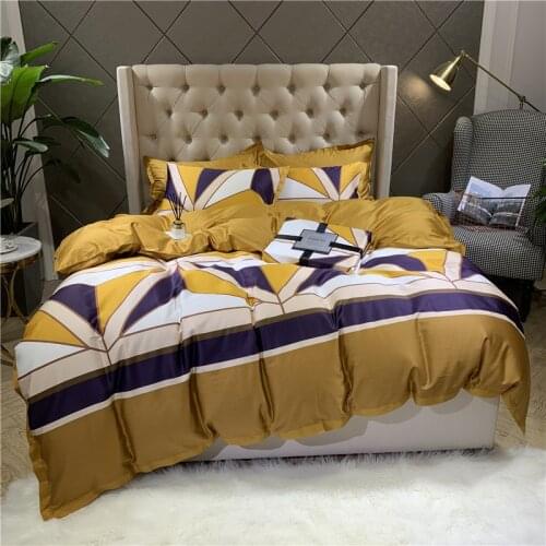 New 60S egyptian Cotton Bedlinen Luxury bedclothes Bedcover fashion Duvet Cover Bedding Set queen king size bed set