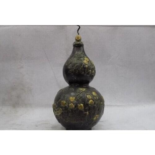 Song voge gem S0869 Chinese bronze copper Children bring lucky wealth calabash bottle gourd vase pot