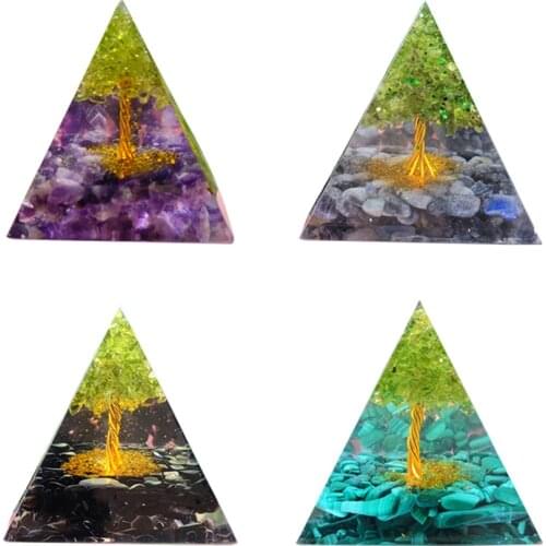 Ogan Pyramid Natural Crystal Life Tree Energy Tower Remove Negative Energy Home Living Room Office Decoration Ornaments