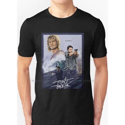 Point Break Movie Poster T Shirt 100% Pure Cotton Point Break Vaya Con Dios Ex Presidents Johnny Bodhi Patrick Swayze Keanu