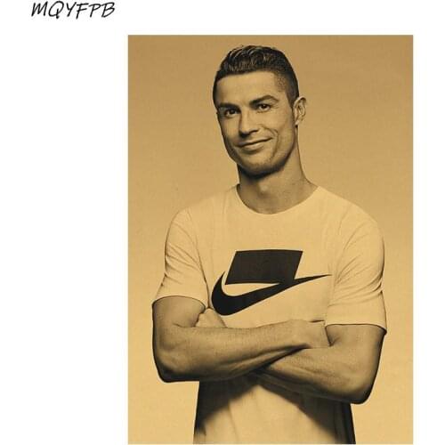 World Footballer Cristiano Ronaldo Kraft Paper Wall Poster Household Goods 50.5x35cm