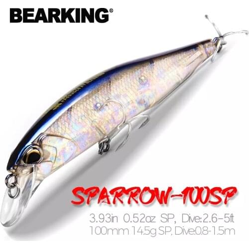 Bearking 10cm 15g hot model fishing lures hard bait 14color for choose minnow quality professional minnow depth0.8-1.5m