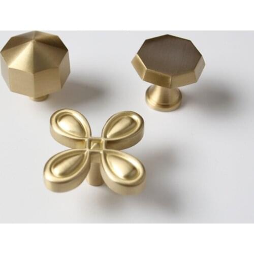 Modern simple solid brass drawer shoe TV bathroom cabinet cupboard dresser kitchen furniture door knob handle pulls