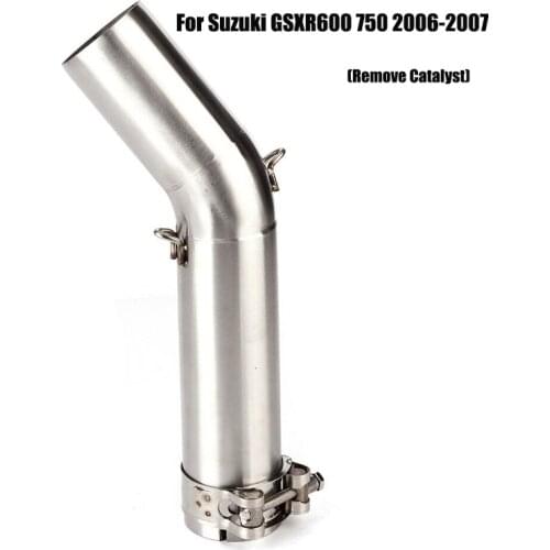 Motorcycle Exhaust Middle Link Pipe Escape Connect Section Tube Modified Slip On System For Suzuki GSXR600 GSXR750 2006-2007