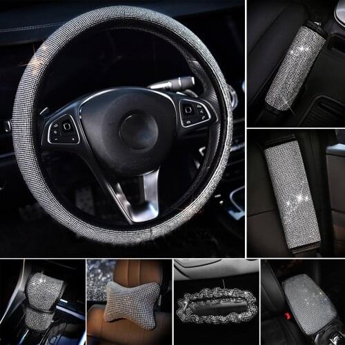 Universal Sparkle Luxury Bling Rhinestone Diamond Car Accessories Wheel Cover