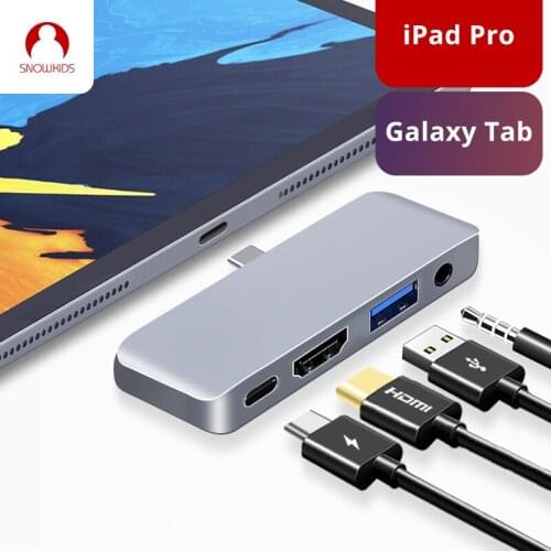 Snowkids USB C Hub usb хаб переходник OTG USB Splitter USB c Dock HDMI 4K 3.5mm Audio Jack PD Charge for ipad pro hdmi