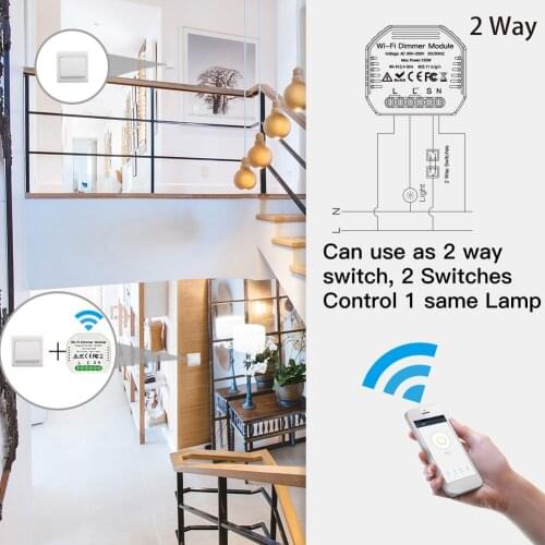 1 Gang DIY Mini LED WiFi Dimmer Module Tuya Remote Control 1 Way Smart Light Dimmable Switch