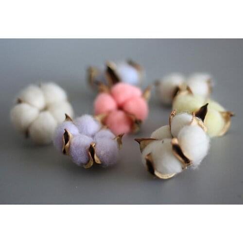100pcs 4-5cm 5 Petals Preserved Cotton Head Flower For Wedding Party Holiday Flower Bouquet Making Home Office Hotel Decoration