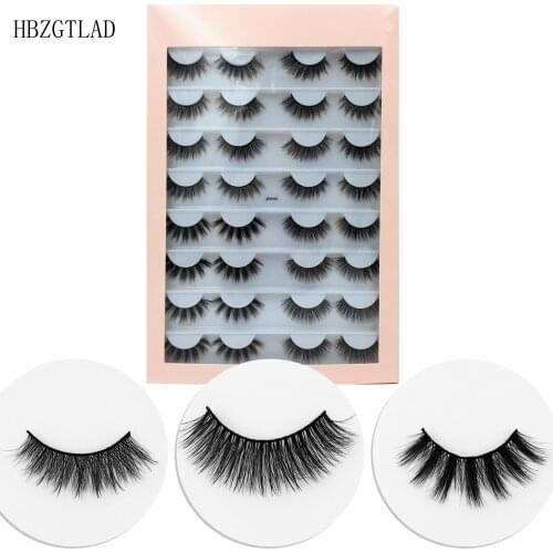 16 Pairs Multi pack 3D Soft Mink Hair False Eyelashes Handmade Wispy Fluffy Long Lashes Natural Eye Makeup Tools Faux Eye Lashes