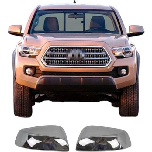 2 Pieces Car Rearview Mirror Cover Cap ABS Chromium Styling Black for Toyota TACOMA 2016 To 2020