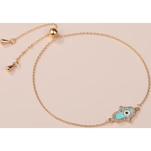 2020 New Hamsa Hand Bracelet for Women Fashion Zircon Fatima Chain Adjustable Bangles Friendship Lucky Jewelry Accessory