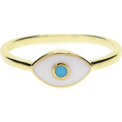 2021 Promotion Women Geometric Anillos Top Quality Color Enamel Turkish Evil Eye Us Size Fashion Delicate Stunning Simple Ring
