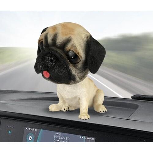 Car Ornament Resin Shaking Head Dog Doll Automobile Ornament Cute Puppy Figurines Auto Dashboard Decoration Accessories Toys