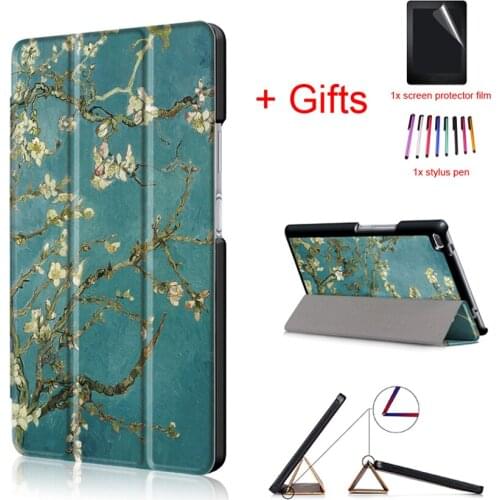 Case For Lenovo Tab 4 8inch TB-8504x TB-8504F TB-8504N TB-8504 PU Leather Cover for Lenovo Tab 4 8" tablet case +film+stylus