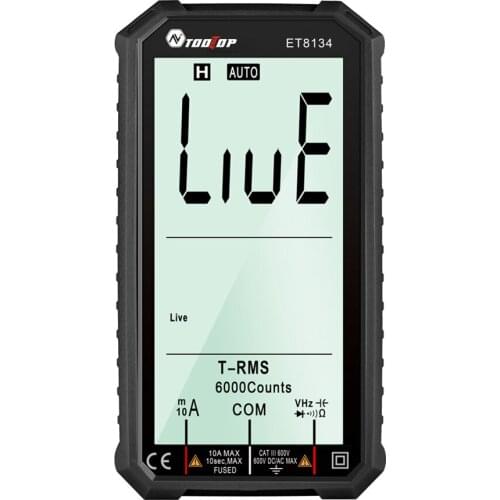 ET8134 NCV Digital Multimeter LCD Backlight Auto Range 6000 Count AC DC Voltmeter Ammeter Ohm Voltage Tester Capacitance Meter