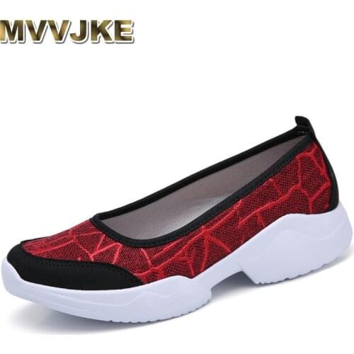 MVVJKE autumn women shoes women breathable mesh sneakers shoes ballerinas ladies lace-up shoes moccasins shoes large size