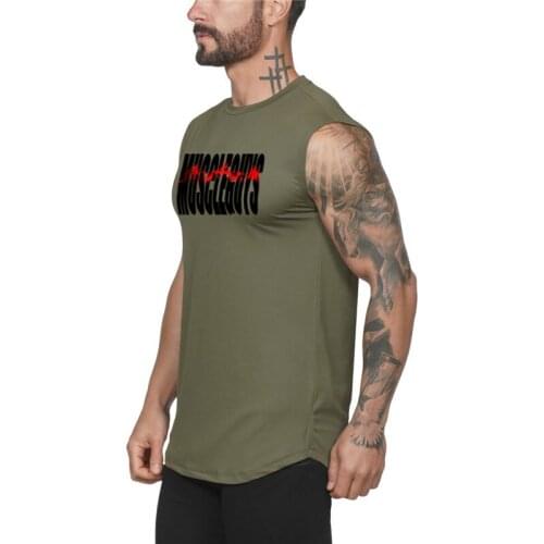 Mens Workout Fitness Fashion Cotton Tank Top Training Running Gym Brand Clothing Bodybuilding Fitness Singlets Sleeveless Vest