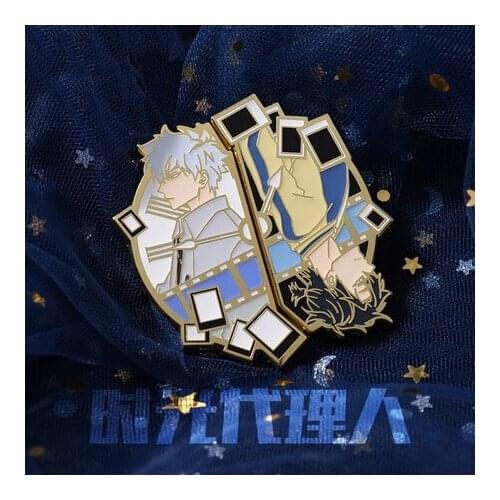 Anime Shiguang Daili Ren Cheng Xiaoshi Lu Guang Metal Badge Button Brooch Pins Collection Medal Pendant Souvenir Toy Accessories