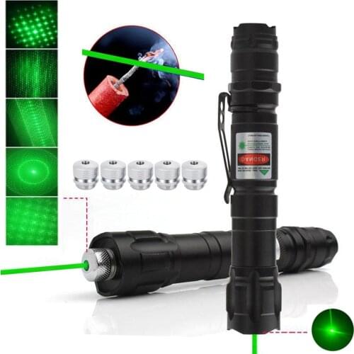 High-power green laser pointer 5MW red dot laser pointer powerful laser hunting sight 2 in 1 detachable laser head 18650 battery