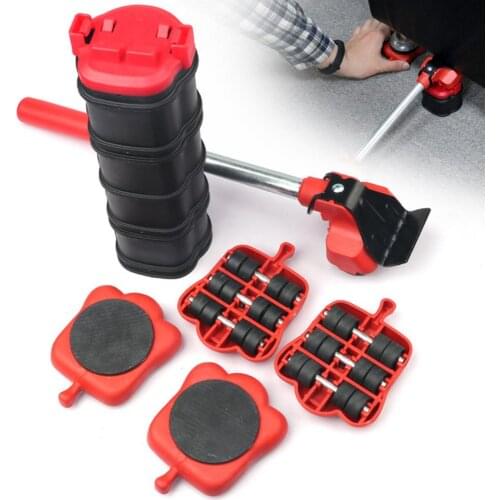 13-piece Set Furniture Moving Set Roller Slider With Lifting Lever & Extension Heavy Stuffs Transport Mover Tool Easily Carrier