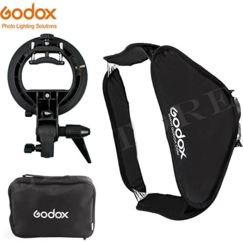 Godox Flash Softbox Kit 80cm * 80cm / 60cm*60cm / 40cm * 40cm + S type Bracket Mount Kit for Flash Speedlite Studio Shooting