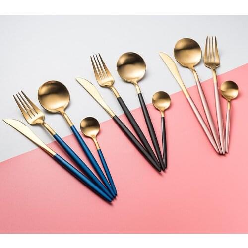Korean Style Stainless Steel Cutlery Set Portable Dinnerware Set Fork Spoon Knife Set Tableware Reloj De Pared Kitchen Tools