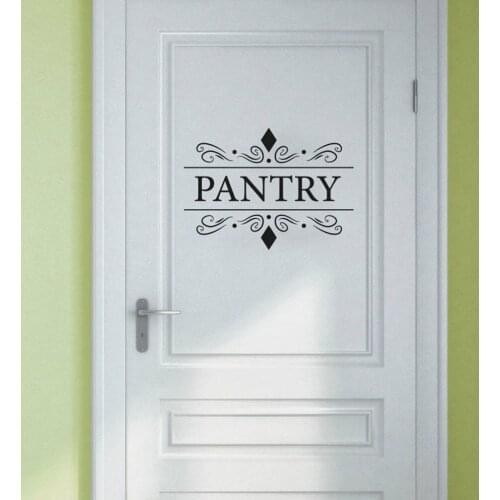 Pantry Decal Sign Vinyl Wall Sticker for Door Glass Removable Self Adhesive Wall Decals Mural Home Decoration Interior D304