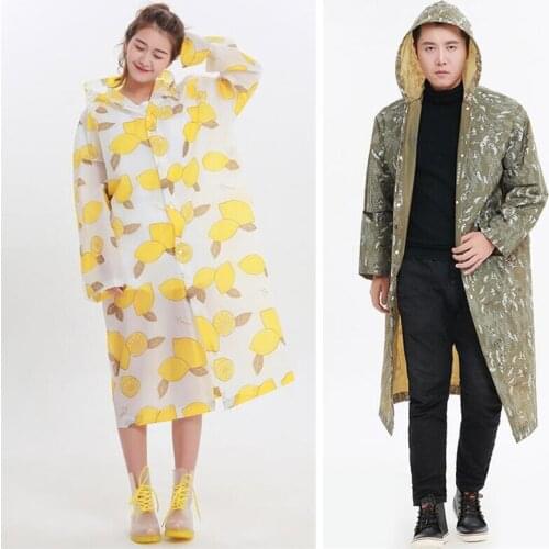 New Fashion Floral Transparent Eva Plastic Raincoat Travel Waterproof Rainwear Adult Poncho Outdoor Rain Coat Cycling raincoat