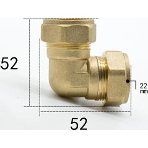 Fit Tube OD 22mm Brass Compression Fitting Union Elbow Connector Water Gas Fuel