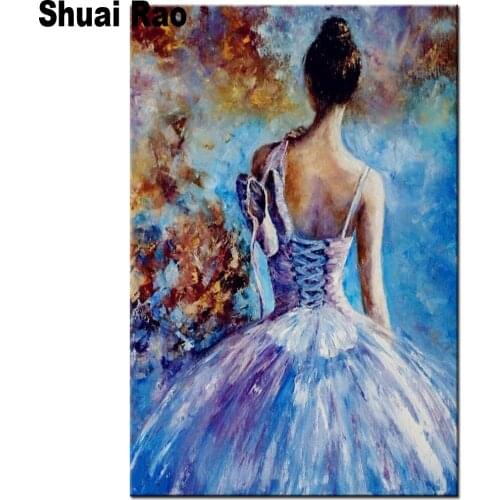 Full square diamond painting round diamond embroidery Ballerina girl pattern 5D diy by hand 3d gift picture rhinestones home art