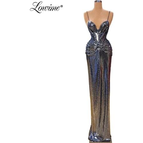 Simple Ladies Party Dress Sequins Prom Dresses 2020 Arabic Vestidos De Festa Women Evening Gowns Robe De Soiree