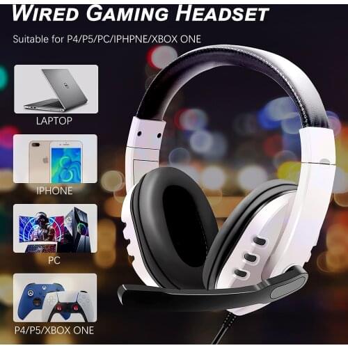 PS5 Wired Earphone Headset Stereo Noise Reduction Headphone With Microphone For Play Station 5 PS5 X-ONE PC Phone and Laptop