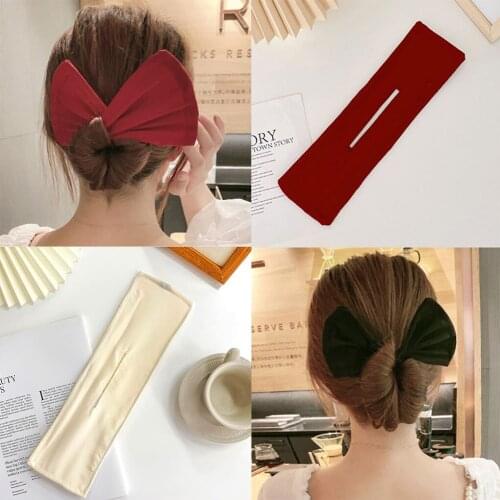 Multicolor Deft Bun Print Headband Hairpin for Women Girl Cloth Hair Circle Bun Maker Ponytail Holder Hair Accessories Dropship